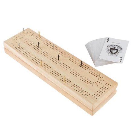 HEY PLAY Hey Play 80-EC02 Wood Cribbage Board Game Set for Adults Kids; Boys & Girls 80-EC02